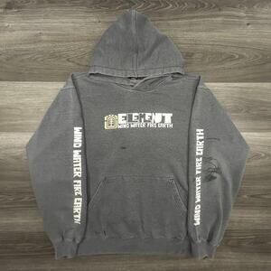 Vintage Element Hoodie Mens Large Gray Bam Margera Pullover Skate Faded RARE Y2K
